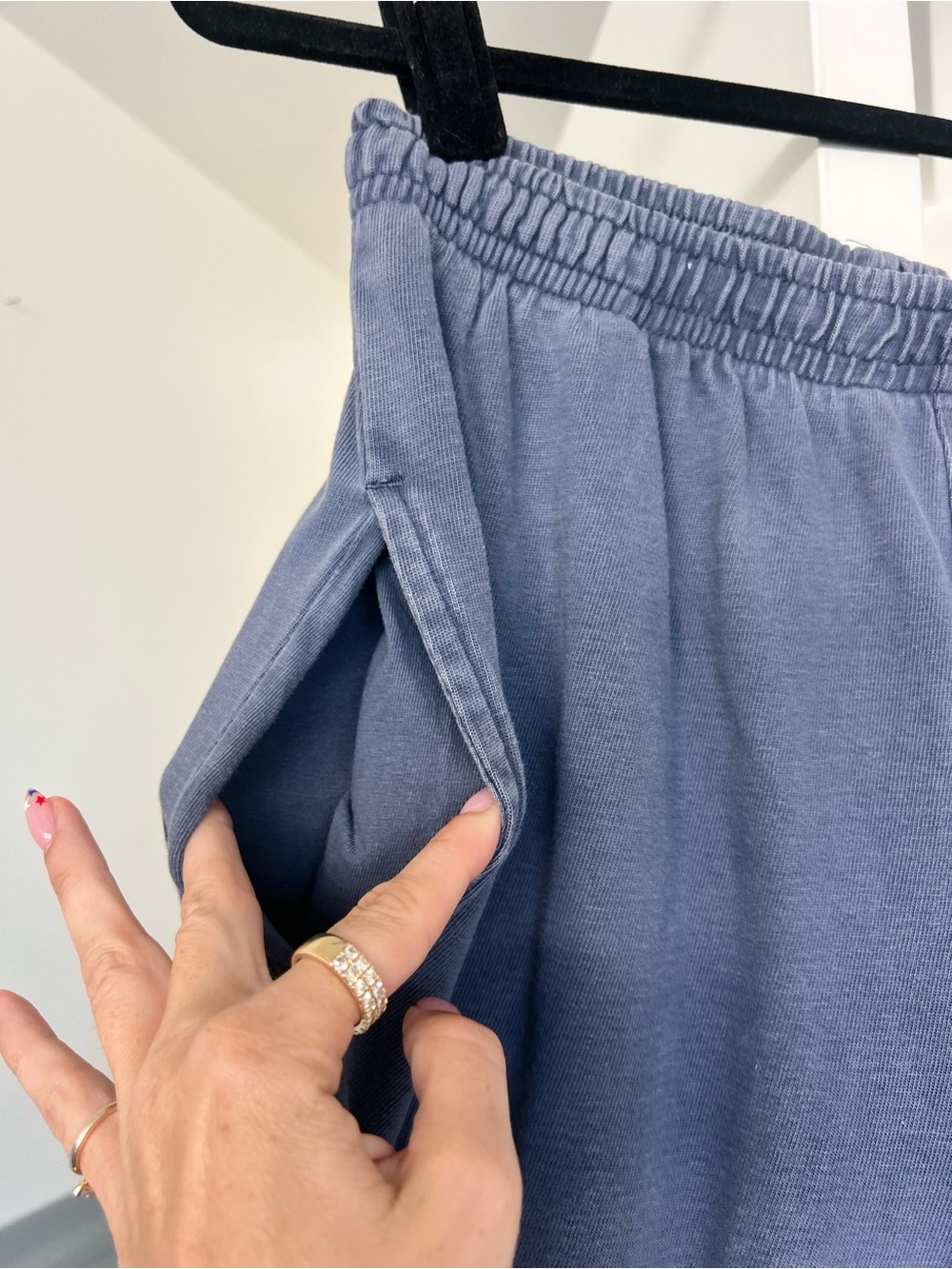 Brandy Melville Cotton Pull On Straight Leg Pants Blue Size Small - Picture 4 of 6